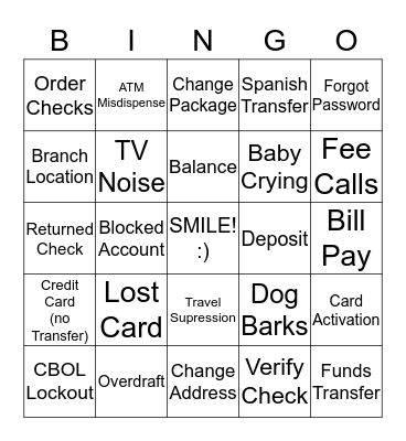Call Bingo Card