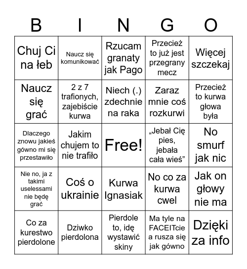 Cs2 be like: Bingo Card