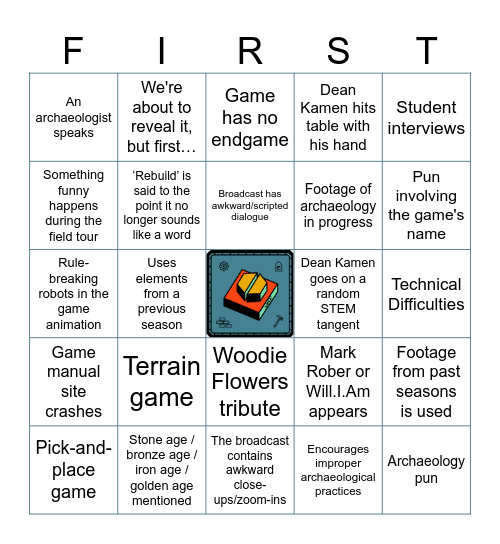 FRC Kickoff Bingo: REBUILT Edition Bingo Card