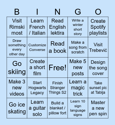 Winter bingo Card