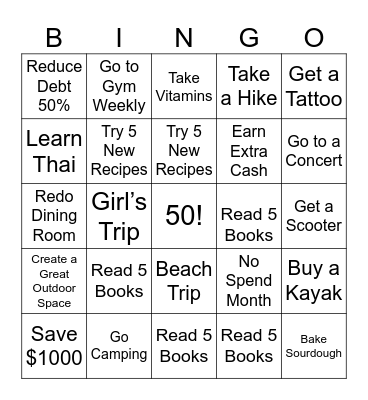 2026 Bingo Card