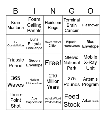 CNN 10 1/7/26 Bingo Card