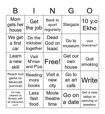2026 Bingo Card