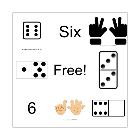 Number 6 Bingo Card