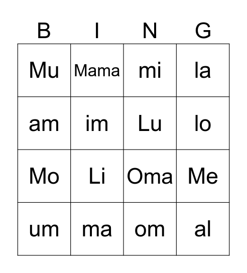 Bingo Card