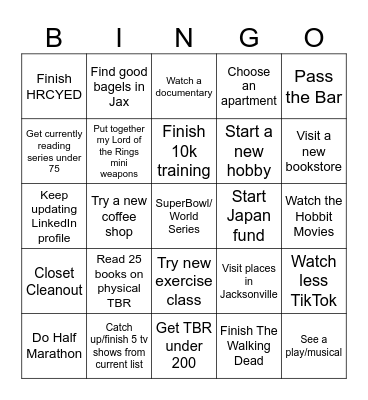 2026 Resolutions Bingo Card