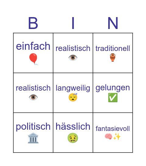 MOE Kap.17 Sprechen Bingo Card