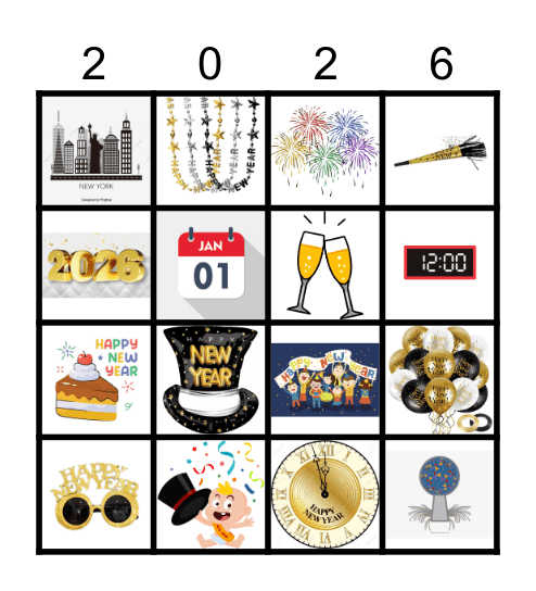 New Years Bingo Card