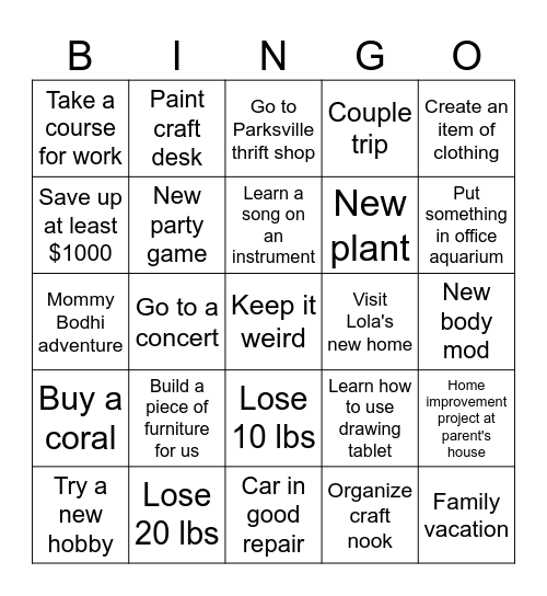 2026 Bingo Card