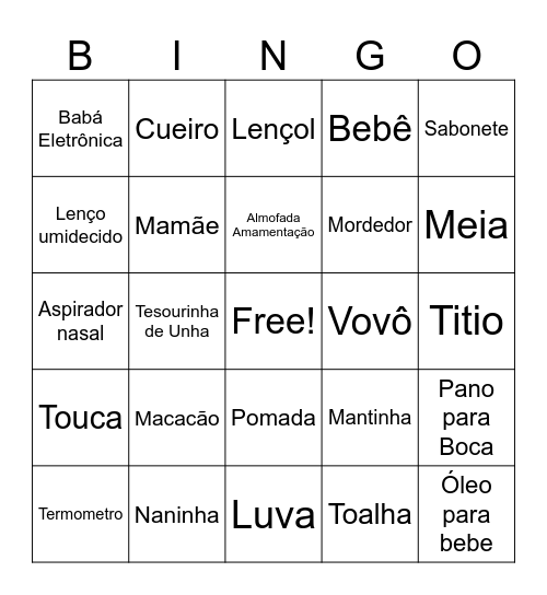 giulia Bingo Card