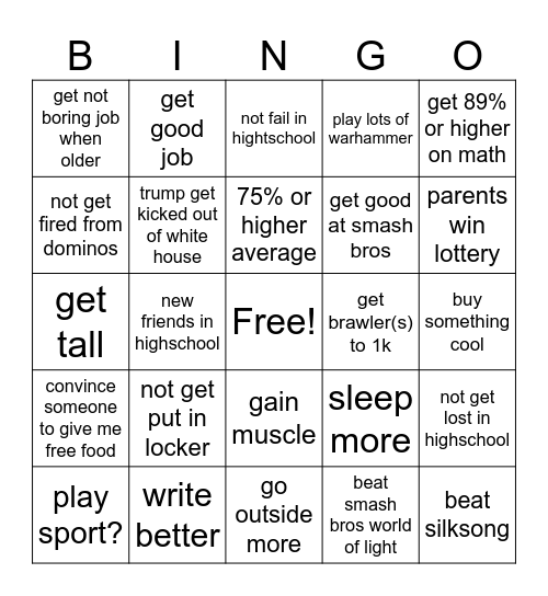 2026 Bingo Card