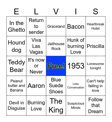 Happy Birthday Elvis! Bingo Card