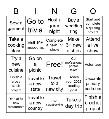 2026 Bingo Card