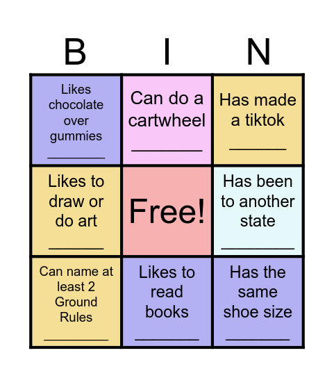SOCIAL Bingo Card