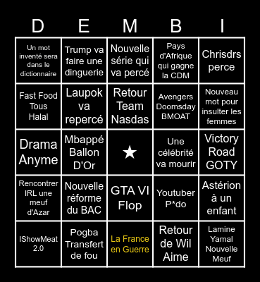 Bingo 2026 Bingo Card