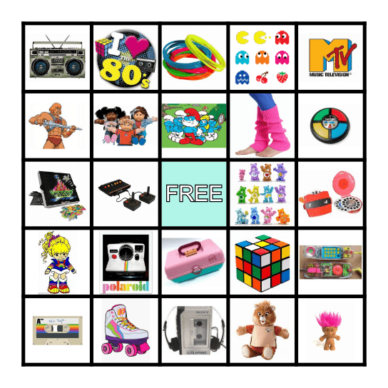 Totally Tubular 80s BINGO! Bingo Card