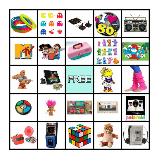 Totally Tubular 80s BINGO! Bingo Card