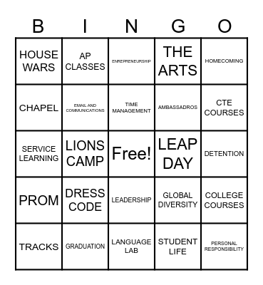WSCS JUMP UP Bingo Card