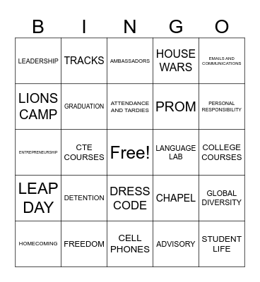 WSCS JUMP UP DAY Bingo Card