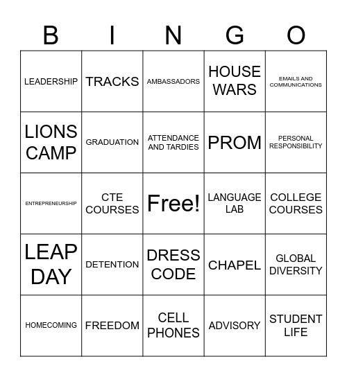 WSCS JUMP UP DAY Bingo Card