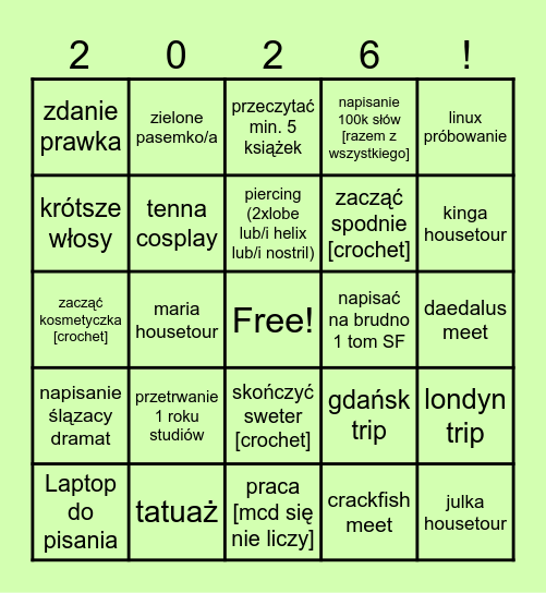 Hante bingowanie Bingo Card