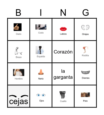 El Cuerpo Bingo Card