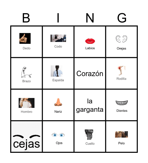 El Cuerpo Bingo Card