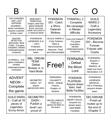 84's 2026 Gaming Bingo Board Bingo Card