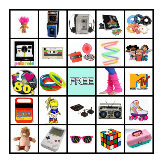 Totally Tubular 80s BINGO! Bingo Card