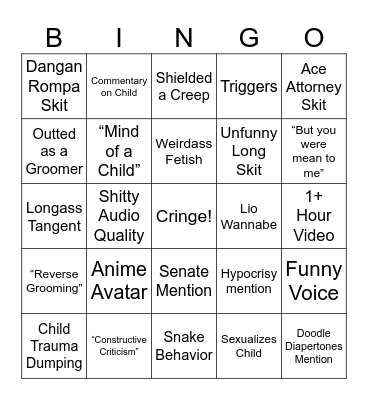SCC Bingo Card 1 Bingo Card