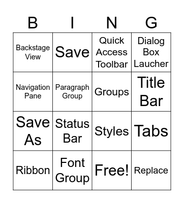 MS Word Bingo Card