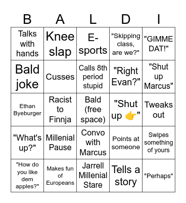 Bald Bingo Card