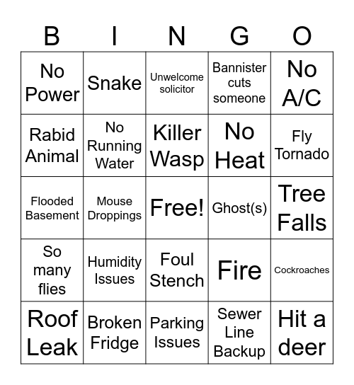 Bostwick One Bingo 2026 Bingo Card