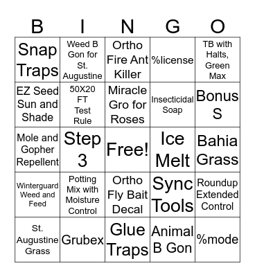 Scotts Bingo Card