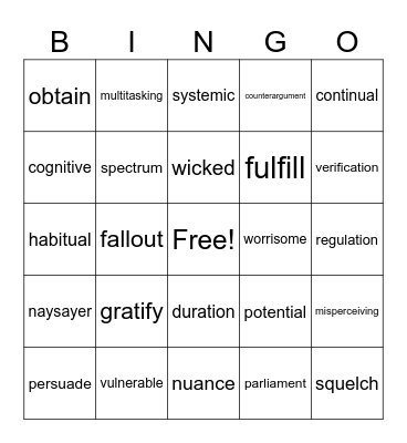 Week 1 S26 Bingo Card