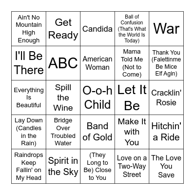 70's VOL. 1 Bingo Card