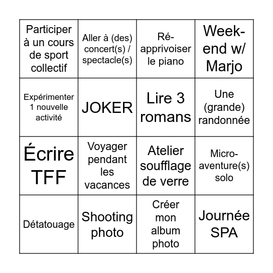 BINGO 2026 Bingo Card