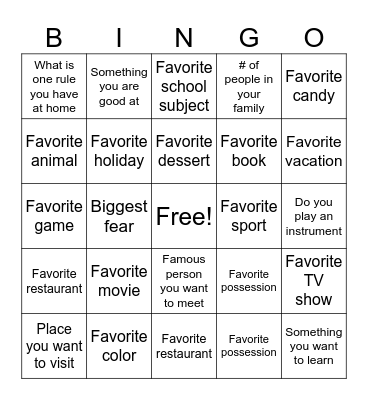 Bingo Card