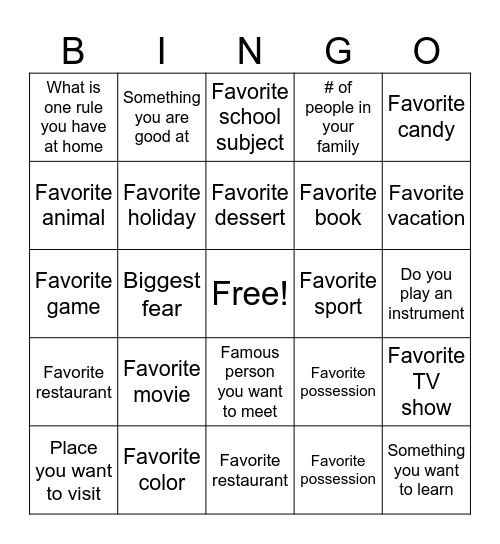 Bingo Card