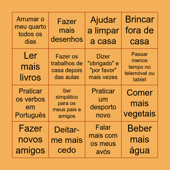 Este 2026, eu quero... Bingo Card