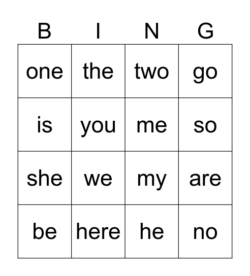 Trick Word Bingo #3 Bingo Card
