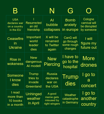2026 Bingo Card