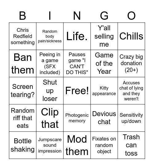 CaseOh Bingo Card