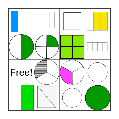 Fractions Bingo Card
