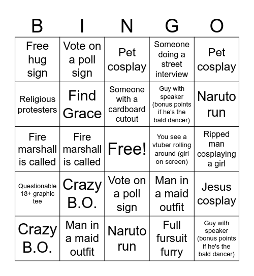 ALA Bingo Card