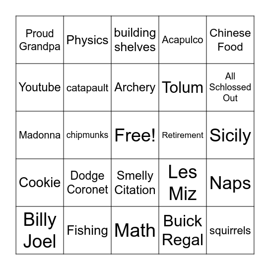 BIRTHDAY BINGO Card
