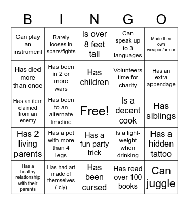 ~Recruitment Day!~ Bingo Card