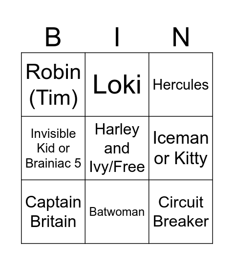 Pride Month Princesses (Salem) Bingo Card