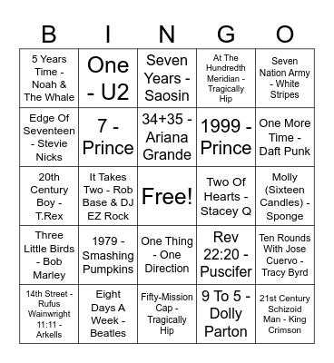 Take A Number Bingo Card
