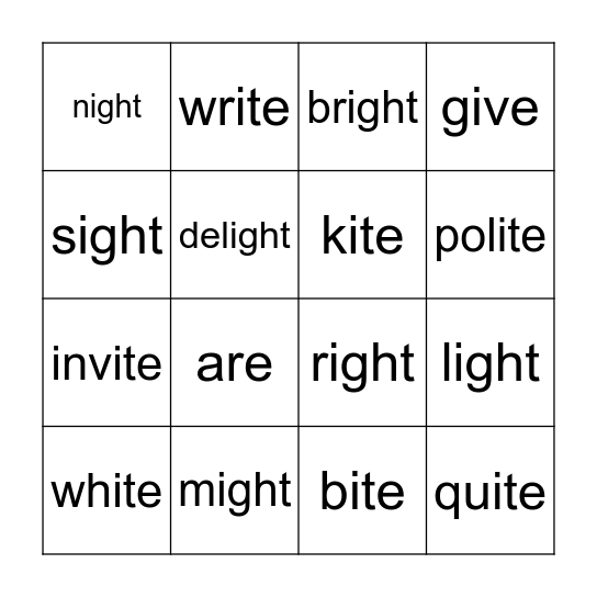 SPELLING #14 Bingo Card